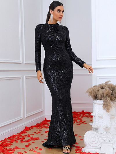 Buy Plus Size Black Sequin Dress Online For Women - Amydus